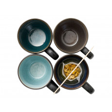 Bitz Gastro black / dark Mug with handle set 4 pcs 0.30 L / h: 10 cm
