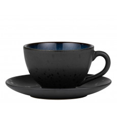 Bitz Gastro black / dark blue Cup 0.22 L with saucer 2-piece
