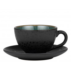 Bitz Gastro black / green Cup 0.22 L with saucer 2-piece