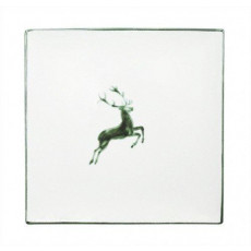 Gmundner Ceramics Green Deer Charger Plate / Underplate Square 31 cm