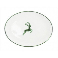 Gmundner Ceramics Green Deer Oval Platter 28 cm