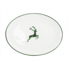 Gmundner Keramik Grüner Hirsch Oval plate 28x21x2.3 cm
