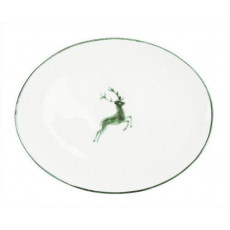 Gmundner Ceramics Green Deer Oval Platter 33 cm