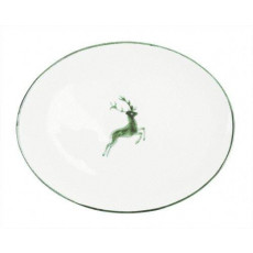 Gmundner Keramik Grüner Hirsch Oval plate 33x26x2.5 cm