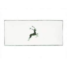 Gmundner Ceramics Green Deer Platter Rectangular 30 x 15 cm