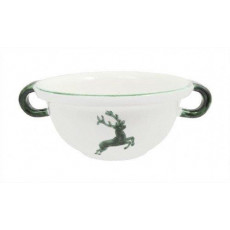 Gmundner Ceramics Green Deer Mixing Bowl with Handles 17 cm