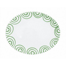 Gmundner Keramik Grüngeflammt Platter oval 28 cm