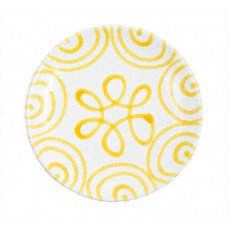 Gmundner Keramik Gelbgeflammt Dessert plate / Breakfast plate Cup d: 20 cm / h: 2,6 cm