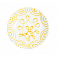 Gmundner ceramic yellow flamed soup plate Cup d: 20 cm / h: 4,4 cm