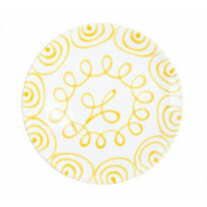 Gmundner Keramik Gelbgeflammt Dining Plate Cup d: 28 cm / h: 2.6 cm