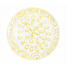 Gmundner Keramik Gelbgeflammt Place plate Cup d: 32 cm / h: 2.2 cm