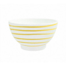 Gmundner ceramic yellow flamed cereal bowl large d: 14 cm / h: 7,8 cm / 0,4 L