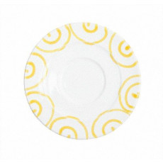 Gmundner Keramik Gelbgeflammt Coffee saucer Gourmet d: 16 cm