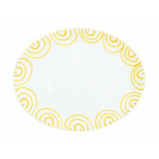 Gmundner ceramic yellow flamed oval plate 33x26x2,5 cm