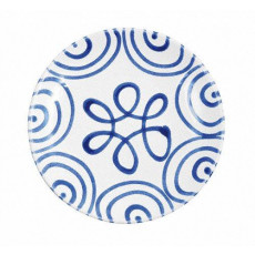 Gmundner Keramik Blaugeflammt Breakfast plate Cup 20 cm