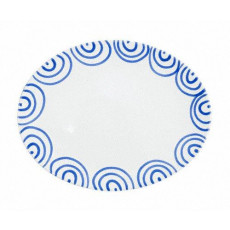 Gmundner Keramik Blaugeflammt Platter oval 28 cm