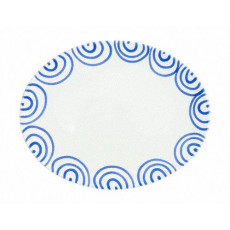 Gmundner Keramik Blaugeflammt Platter oval 33 cm