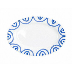 Gmundner Keramik Blaugeflammt Oval plate with flag Gourmet 21x14x2.1 cm