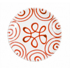 Gmundner Keramik Rotgeflammt Dessert plate / Breakfast plate Cup d: 20 cm / h: 2,6 cm