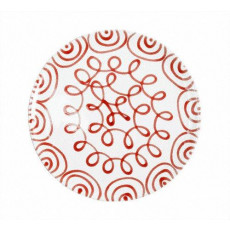 Gmundner Keramik Rotgeflammt Dining Plate Cup d: 25 cm / h: 2.8 cm