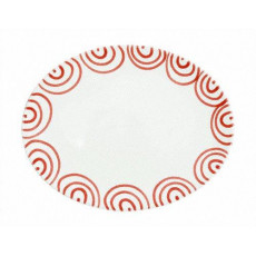 Gmundner Keramik Rotgeflammt Oval plate 28x21x2.3 cm