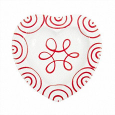 Gmundner Keramik Rotgeflammt Heart shell d: 10 cm / h: 2.4 cm