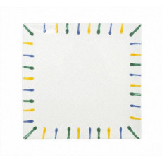Gmundner Keramik Buntgeflammt Square place plate 31x31x2.8 cm