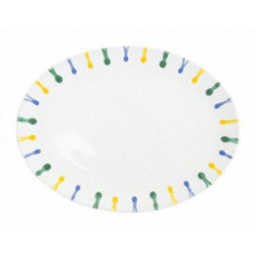 Gmundner Keramik Buntgeflammt Oval plate 28x21x2.3 cm