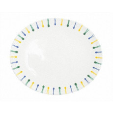 Gmundner Keramik Buntgeflammt Oval plate 33x26x2.5 cm