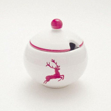 Gmundner Keramik Roter Hirsch Sugar bowl smooth with cutout d: 10 cm / h: 11 cm