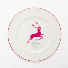 Gmundner Keramik Bordeauxroter Hirsch Breakfast Plate Gourmet 22 cm diameter