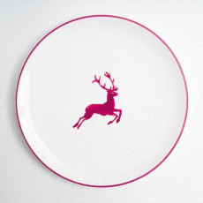 Gmundner Keramik Bordeauxroter Hirsch Dinner Plate Cup 25 cm