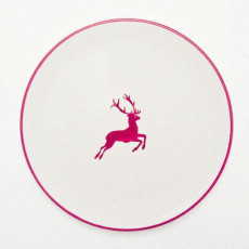 Gmundner Keramik Bordeauxroter Hirsch Dinner Plate Cup 28 cm