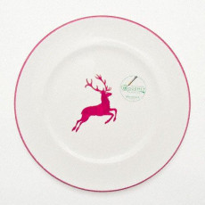 Gmundner Keramik Bordeauxroter Hirsch Dinner Plate Gourmet 27 cm