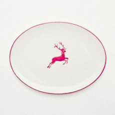 Gmundner Keramik Roter Hirsch Oval plate 28x21x2.3 cm