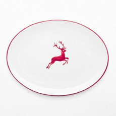 Gmundner Keramik Roter Hirsch Oval plate 33x26x2.5 cm
