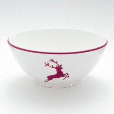 Gmundner Keramik Bordeauxroter Hirsch Round Bowl 27 cm