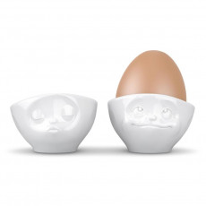Fiftyeight Products TV Tassen TV Egg Cup Set White - Kissing & Dreamy 2 pcs