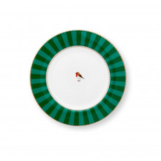 Pip Studio Love Birds Emerald-Green Brotteller streifen 17 cm