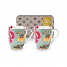 Pip Studio Blooming Tales Blue Kaffeetassen-Set 2-tlg. 0,20 L