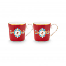 Pip Studio Love Birds Red-Pink Kaffeetassen Set 2-tlg. 0,19 L