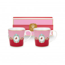 Pip Studio Love Birds Red-Pink Teetassen Set 2-tlg. 0,30 L
