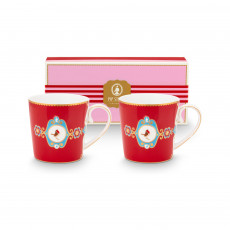 Pip Studio Love Birds Red-Pink Teetassen Set rot 2-tlg. 0,30 L