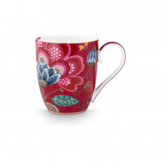 Pip Studio Blooming Tales Dark Red Mug with handle XL 0.45 L