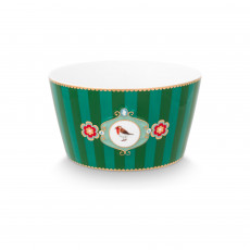 Pip Studio Love Birds Emerald-Green Schale streifen 15 cm