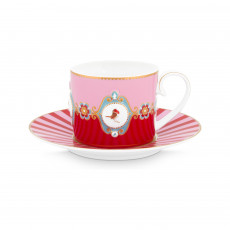 Pip Studio Love Birds Red-Pink Cappuccinotasse Set 2-tlg. 0,20 L