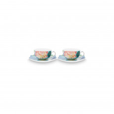 Pip Studio Royal Multi Teetassen Flowers Set 4-tlg. im GK 0,25 L