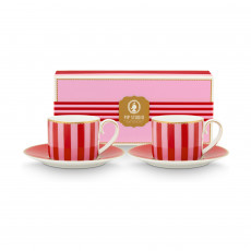 Pip Studio Love Birds Red-Pink Espressotasse Set 4-tlg. 0,12 L