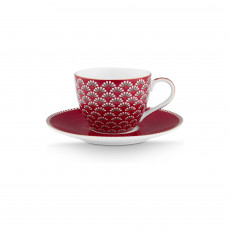 Pip Studio Blooming Tales Dark Red Espresso cup, 2-piece