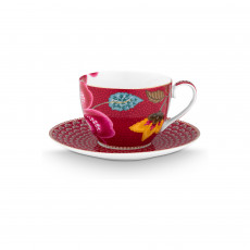 Pip Studio Blooming Tales Dark Red tea cup, 2-piece
